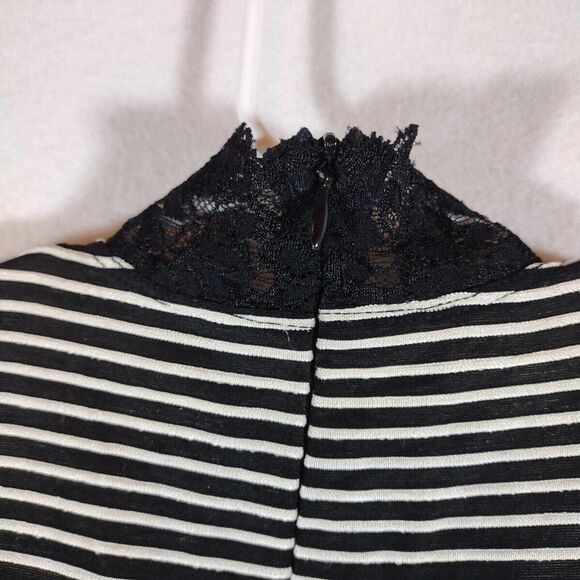 Women's Shirt By M Solo, Size Small, Black/grey/white Stripped - Picture 10 of 10